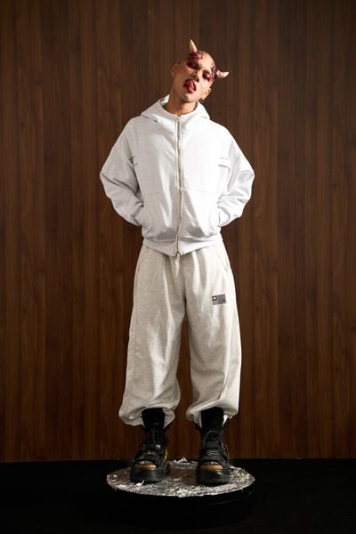  UMS HOODIE ZIP LIGHT GREY 