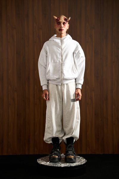  UMS HOODIE ZIP LIGHT GREY 