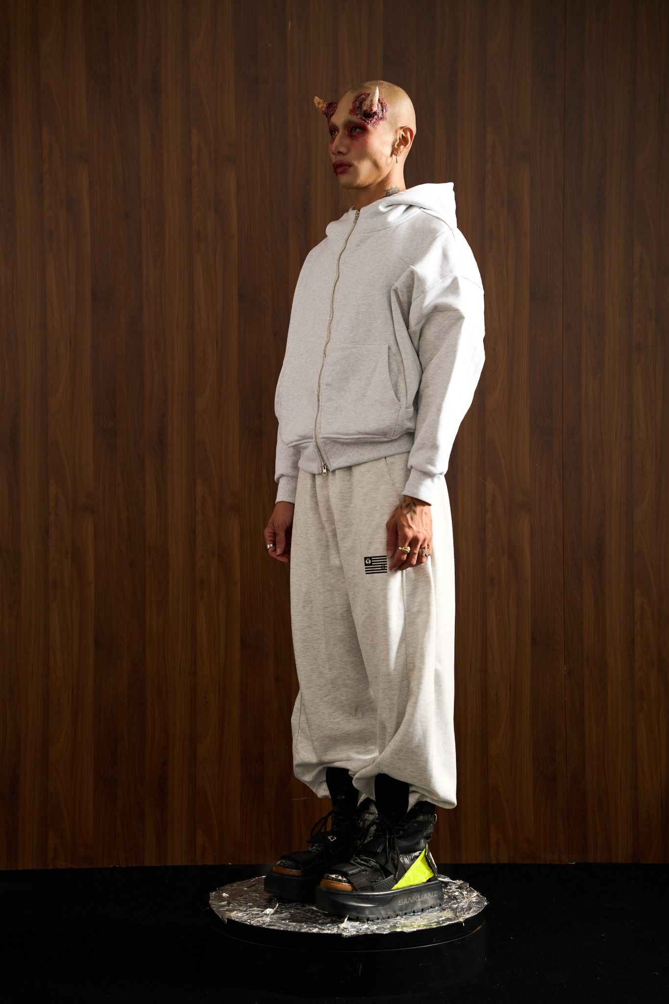  UMS HOODIE ZIP LIGHT GREY 