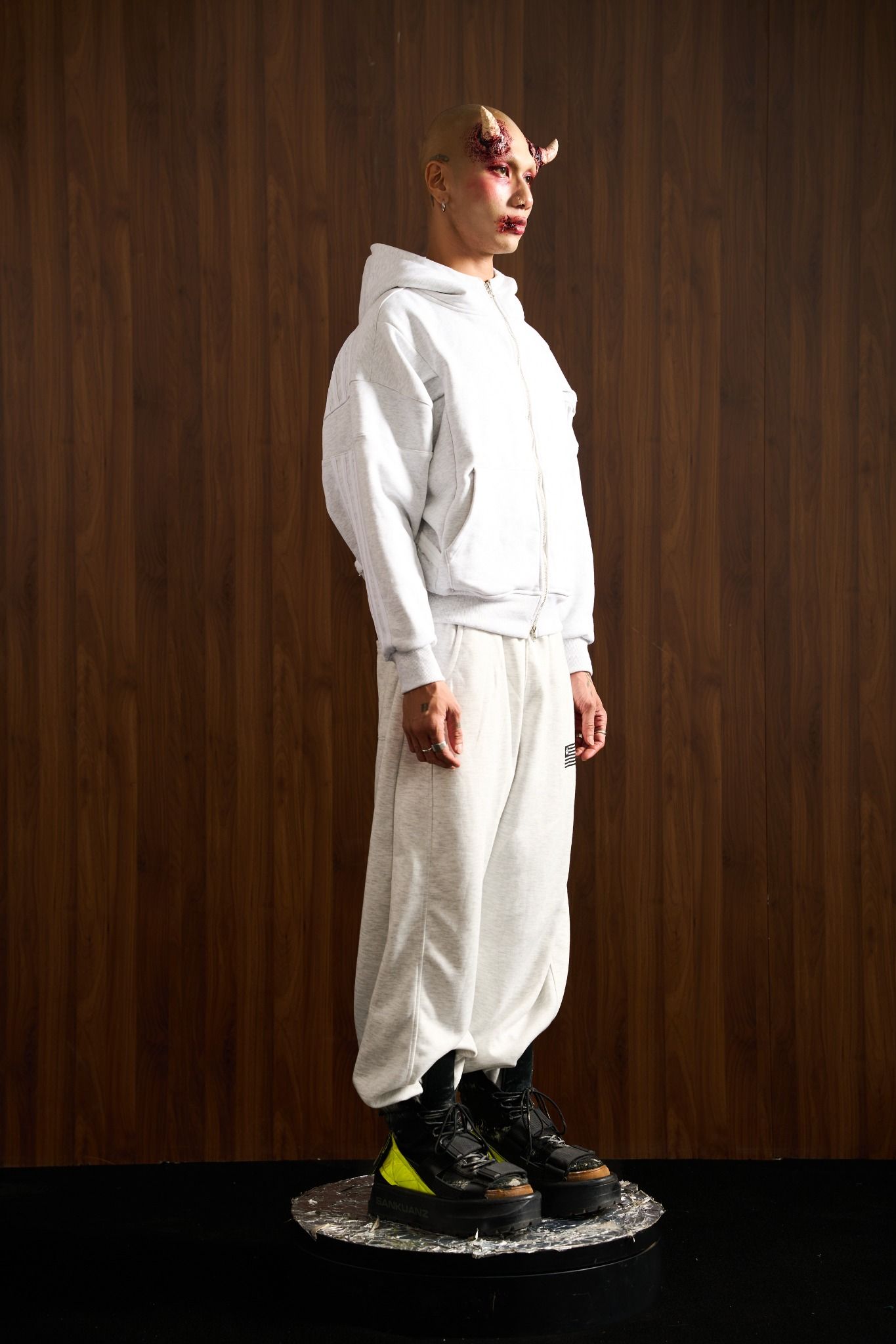  UMS HOODIE ZIP LIGHT GREY 