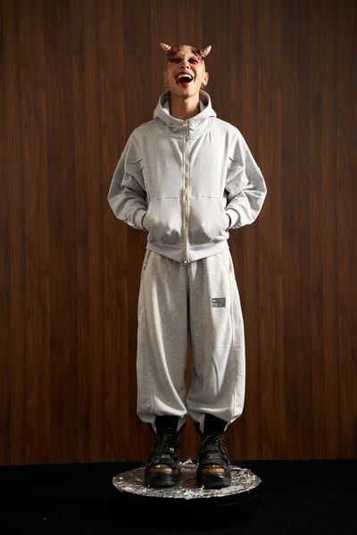  UMS HOODIE ZIP CEMENT GREY 