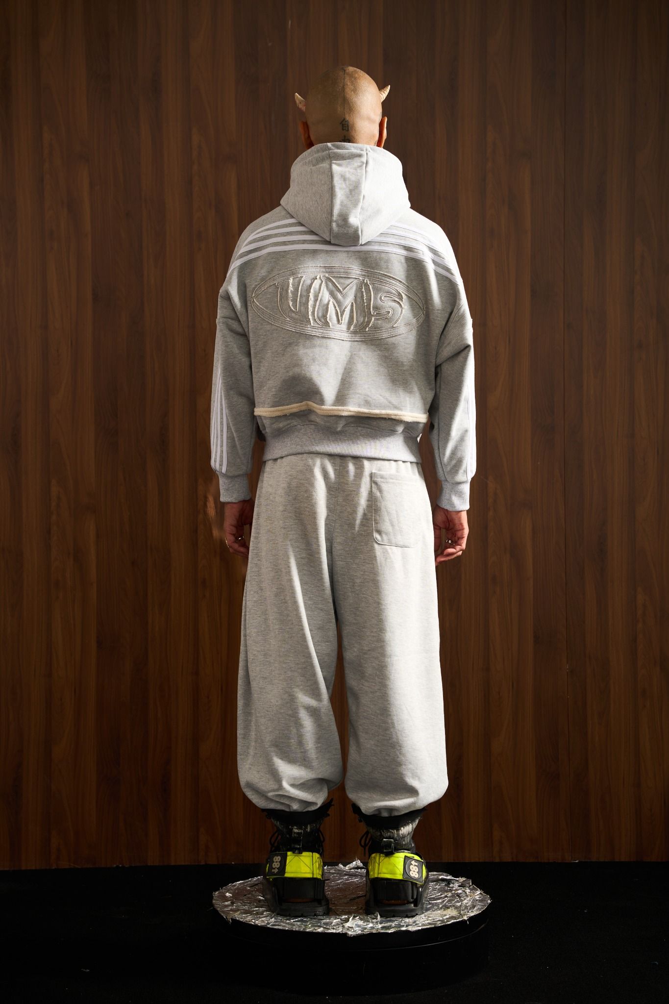  UMS HOODIE ZIP CEMENT GREY 