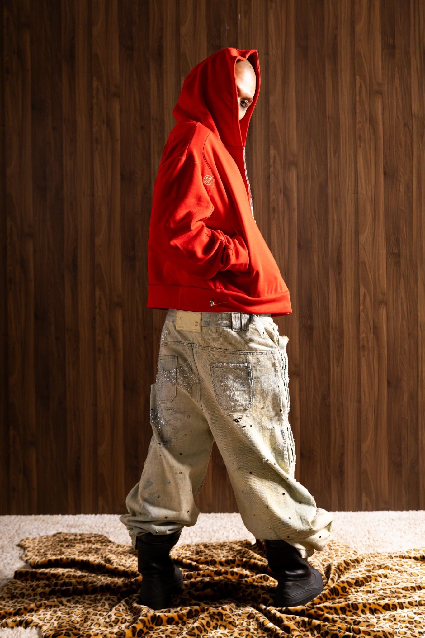  GOBLIN SIGNATURE BOXY HOODIE ZIP RED 