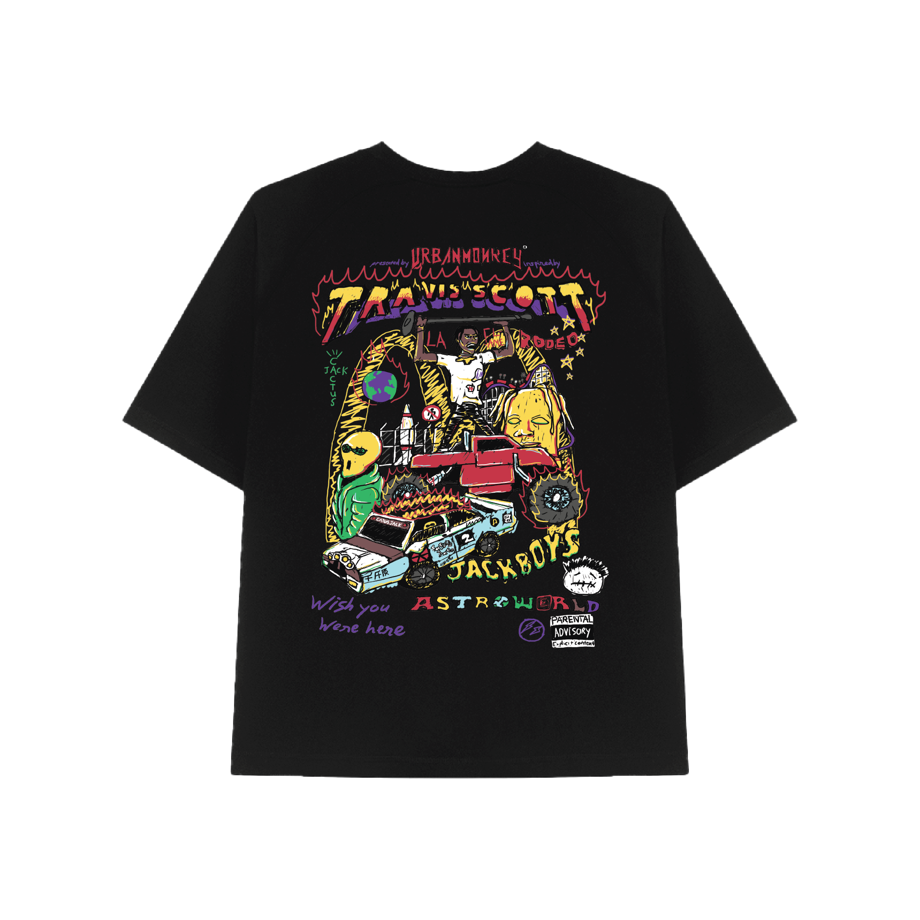  BSTT TRAVIS SCOOT ASTROWORLD TEE BLACK 