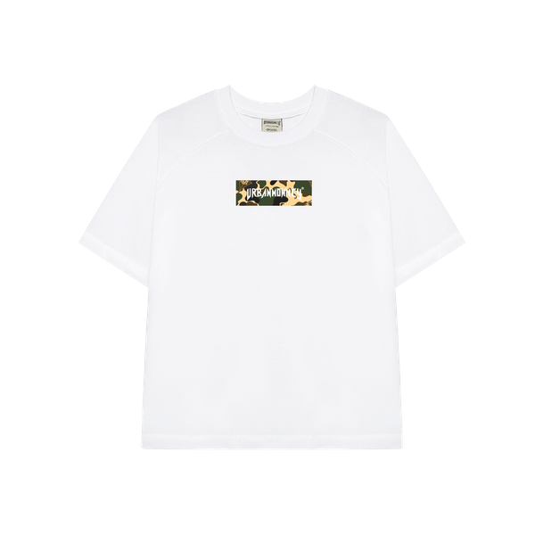  BSTT GREEN/CREAM CAMO LOGO BOX  TEE WHITE 