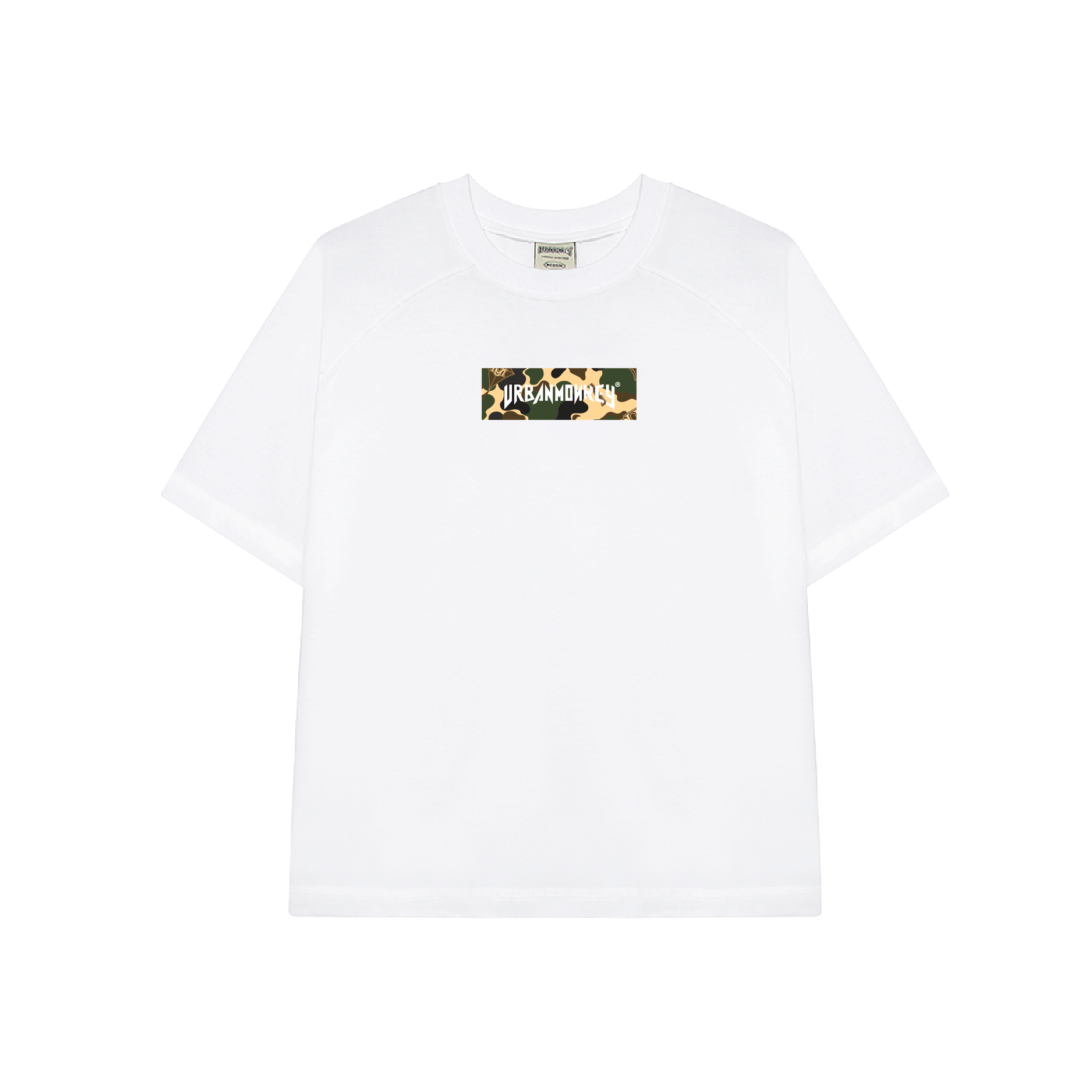  BSTT GREEN/CREAM CAMO LOGO BOX  TEE WHITE 