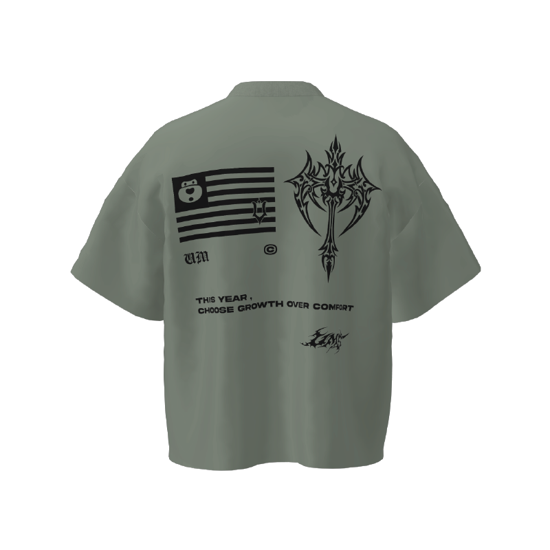  UMS TRIBAL CYBER TEE CEMENT GREY 