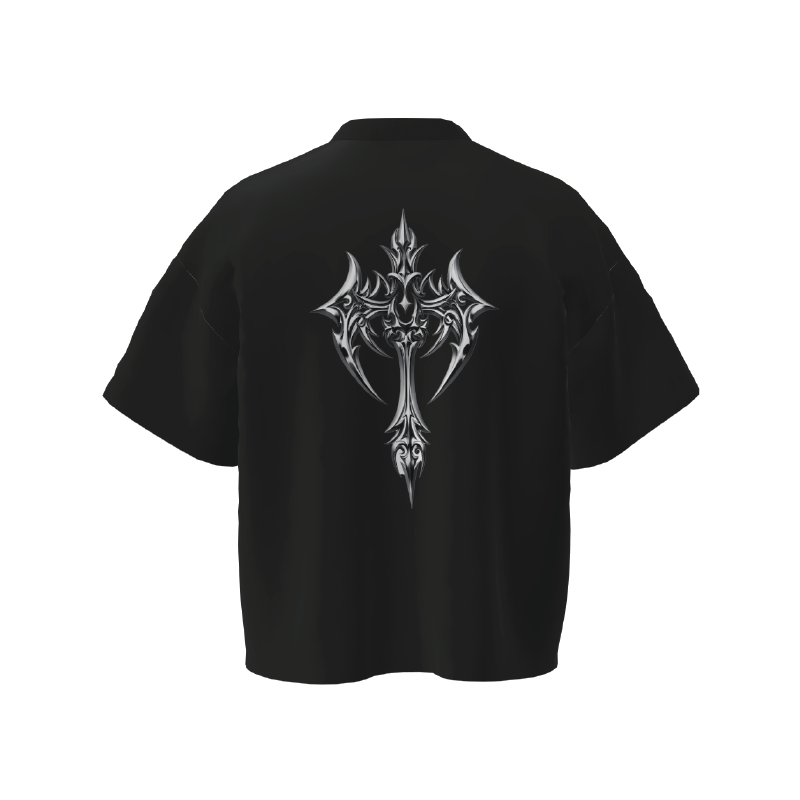  UMS TRIBAL CROSS TEE BLACK 
