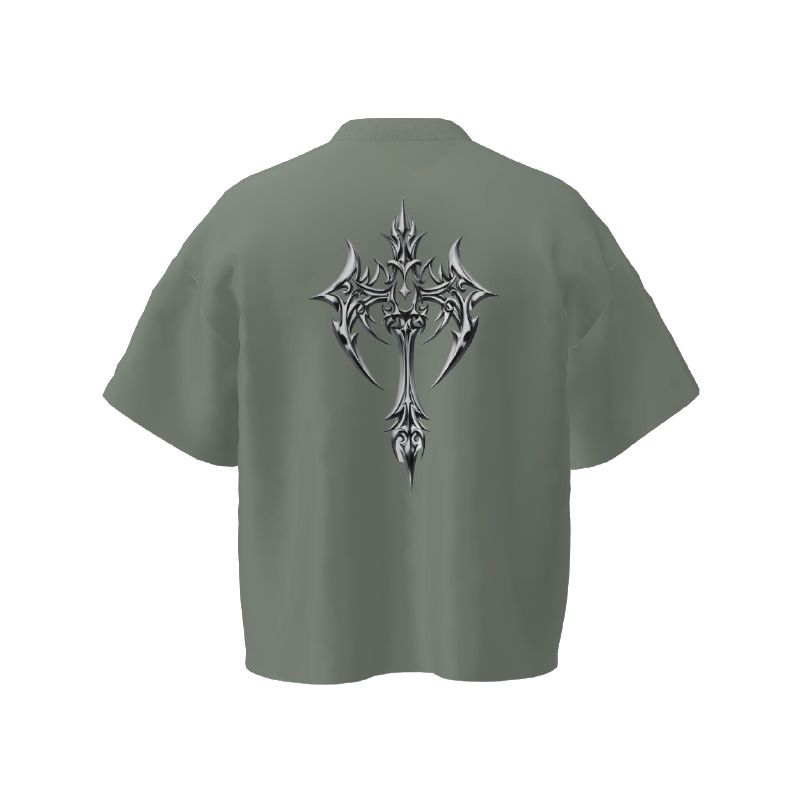  UMS TRIBAL CROSS TEE CEMENT GREY 