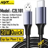  Dây Sạc Nhanh 20W PD Đầu Hợp Kim Bọc Dù Sang Trọng - Dùng Cho Phone 6-14 Bảo Hành 12T Đổi Mới 