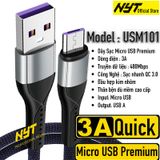  Dây Sạc Android Micro USB 0.25M - 2M, Công Nghệ Sạc Nhanh QC 3.0 3A 5V USM101 - BH 12T Chính Hãng 