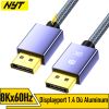  Cáp Displayport 1.4 8K@60Hz, 4K@144Hz, 2K@165Hz Đầu Metal Bện Lưới Cao Cấp NYT N47 - BH 24T Đổi Mới 