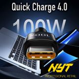  Cáp Sạc Nhanh Type C PD 100W Dù Nhôm Đen Cao Cấp NYT N93 