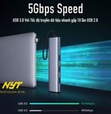  Bộ Chia USB 3.0 4 Cổng, 7 Cổng NYT N32 5Gbps Tốc Độ Cao Hợp Kim Nhôm Cao Cấp 