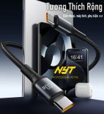  Cáp Sạc Nhanh Type C PD 100W Dù Nhôm Đen Cao Cấp NYT N93 