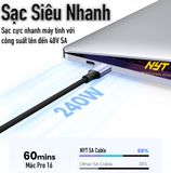  Cáp Sạc Type C 100W Siêu Nhanh Cho Điện Thoại, Máy Tính ID Tech USC104 BH 12T Đổi Mới 