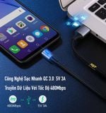  Dây Sạc Android Micro USB 0.25M - 2M, Công Nghệ Sạc Nhanh QC 3.0 3A 5V USM101 - BH 12T Chính Hãng 