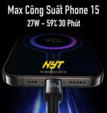  Cáp Sạc Nhanh Type C PD 100W Dù Nhôm Đen Cao Cấp NYT N93 