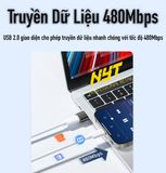  Đầu Chuyển USB Sang Type C 5A 480Mbps NYT CD106 Loại Cao Cấp Cắm Là Chạy 