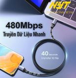 Cáp Sạc Type C 100W Siêu Nhanh Cho Điện Thoại, Máy Tính ID Tech USC104 BH 12T Đổi Mới 