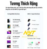  Cáp Sạc Type C 100W Siêu Nhanh Cho Điện Thoại, Máy Tính ID Tech USC104 BH 12T Đổi Mới 