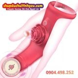  Bao Đeo Ngón Tay Hoa Hồng Rung Kép Thiết Kế Dương Vật Giả 