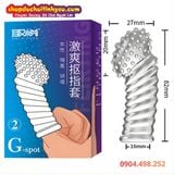  Bao Đeo Ngón Tay Thiết Kế Nhiều Hạt Nổi Lớn Kích Thích Âm Đạo 