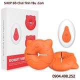  Bộ Kẹp Núm Vú Hình Bánh Donut Tai Mèo Có Điều Khiển Từ Xa 