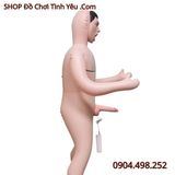  Búp Bê Tình Dục Bơm Hơi Nam Gấp Gọn Đeo Mặt Nạ Há Hốc Miệng 