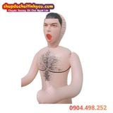  Búp Bê Tình Dục Bơm Hơi Nam Gấp Gọn Đeo Mặt Nạ Há Hốc Miệng 