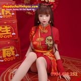  Búp bê tình dục Trung Quốc truyền thống xường xám ngắn màu đỏ 