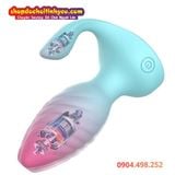 Buttplug Rung Kép Dạng Vân Xoắn Kèm Đầu Phụ Điều Khiển Từ Xa 