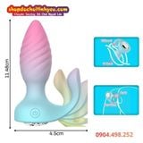  Buttplug Rung Kép Dạng Vân Xoắn Kèm Đầu Phụ Điều Khiển Từ Xa 