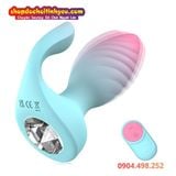  Buttplug Rung Kép Dạng Vân Xoắn Kèm Đầu Phụ Điều Khiển Từ Xa 