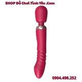  Chày Rung 2 Đầu Có Hạt Nổi Kích Thích Kèm Chế Độ Thụt Sâu 