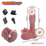  Cu Giả Gân Nổi Đế Hít Rung Thụt Sưởi Ấm Kèm Lưỡi Liếm Âm Đạo 