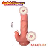  Cu Giả Rung Thụt Xoay Nhiệt Kèm Đầu 3 Lưỡi Điều Khiển Remote 