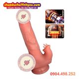  Cu Giả Rung Thụt Xoay Nhiệt Kèm Đầu 3 Lưỡi Điều Khiển Remote 