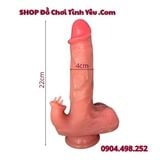  Cu Giả Rung Thụt Xoay Nhiệt Kèm Đầu 3 Lưỡi Điều Khiển Remote 