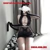 Đầm Lưới Đen Mỏng Ôm Body Khoét Rỗng Hở Ngực Gợi Cảm Táo Bạo