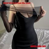  Đầm Ngủ Ôm Sát Body Cổ Chữ V Thiết Kế Lộ Mông Khiêu Khích 