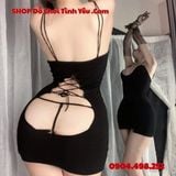  Đầm Ngủ Ôm Sát Body Cổ Chữ V Thiết Kế Lộ Mông Khiêu Khích 