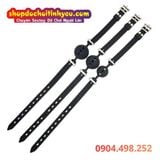  Dây Đeo Bịt Miệng Ngậm Bóng Silicone Có Ba Lỗ Thoáng Khí 