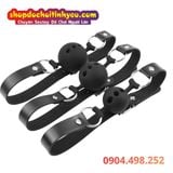  Dây Đeo Bịt Miệng Ngậm Bóng Silicone Có Ba Lỗ Thoáng Khí 