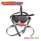  Dây Đai Đeo Đầu Bịt Mắt Kèm Quả Bóng Ép Buộc Miệng Ngậm SM 