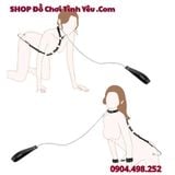  Dây Trói Tay Khóa Cổ Kèm Thanh Kim Loại Móc Hậu Môn Bạo Dâm 