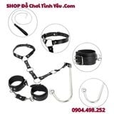  Dây Trói Tay Khóa Cổ Kèm Thanh Kim Loại Móc Hậu Môn Bạo Dâm 