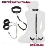  Dây Trói Tay Khóa Cổ Kèm Thanh Kim Loại Móc Hậu Môn Bạo Dâm 