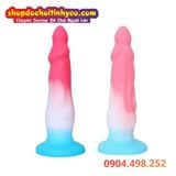  Dildo Hậu Môn Silicone Mềm Mại Đế Hút Có Màu Sắc Rực Rỡ 