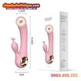  Đũa thần Lilo hình đầu khấc rung kèm nhánh phụ lưỡi liếm điểm G 